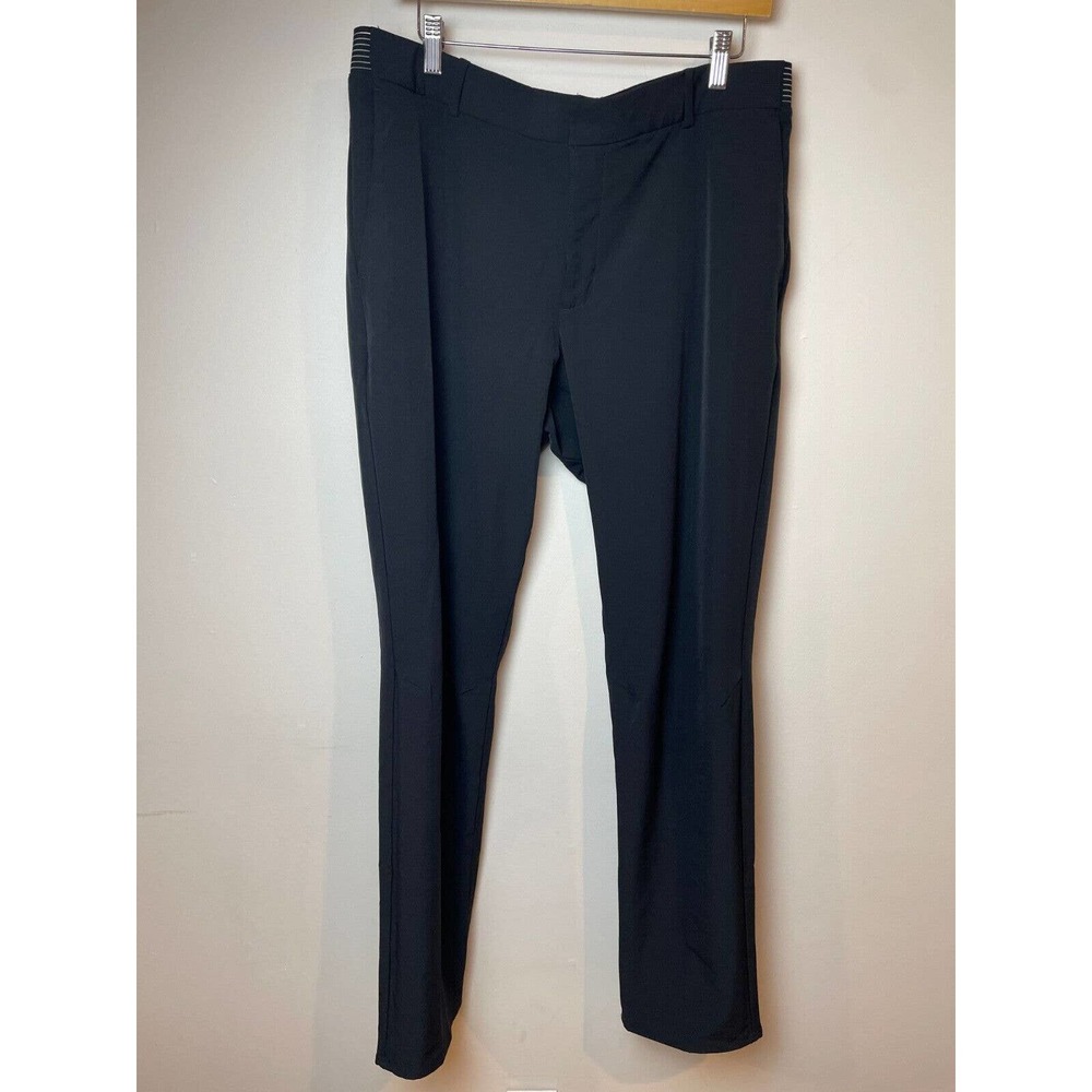 Nike Dri Fit Mens Black Flat Front Tapered Leg Formal Dress Pants Size 36 x 34